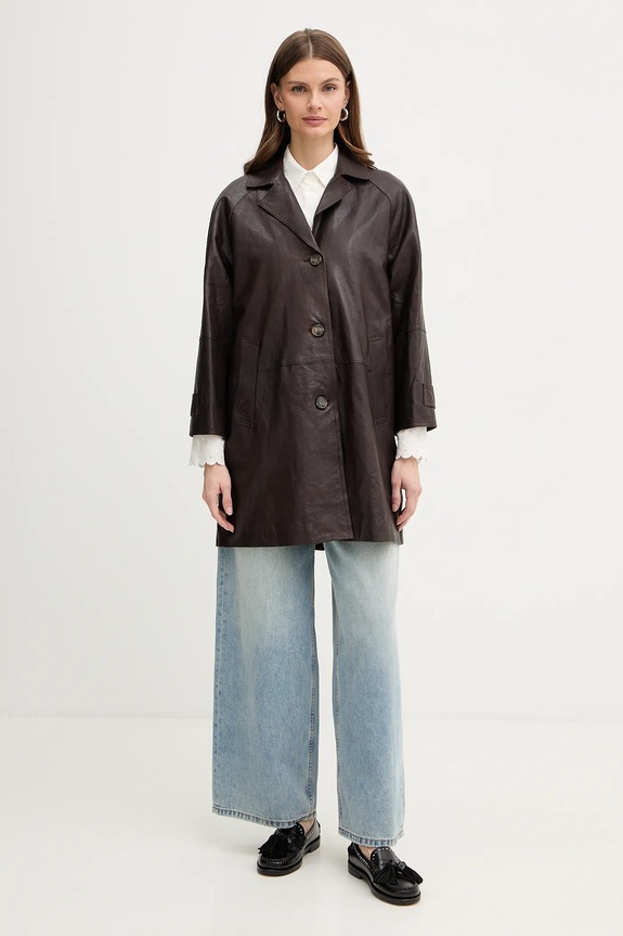 Weekend Max Mara cappotto in pelle CAMINO 2615471011600 marrone SS26