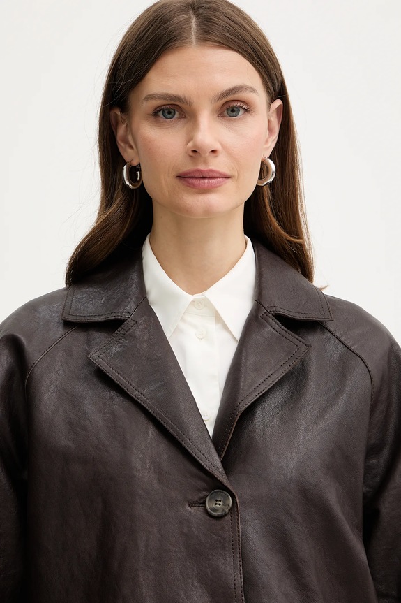 Weekend Max Mara cappotto in pelle CAMINO 2615471011600 marrone