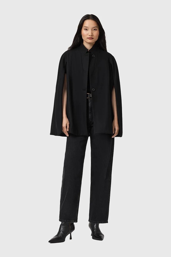 Παλτό με προσθήκη μαλλιού AllSaints μαύρο W102OD