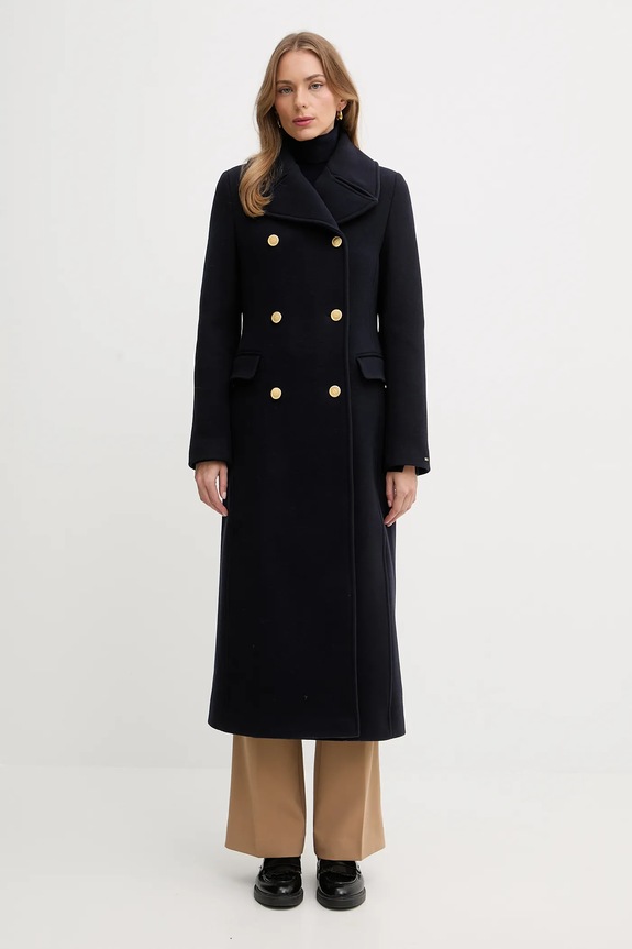 Kaput s dodatkom vune Tommy Hilfiger bez tople podstave mornarsko plava WW0WW48415
