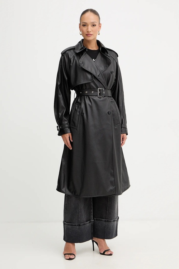 Trench kabát Karl Lagerfeld nezateplené černá B1W15008