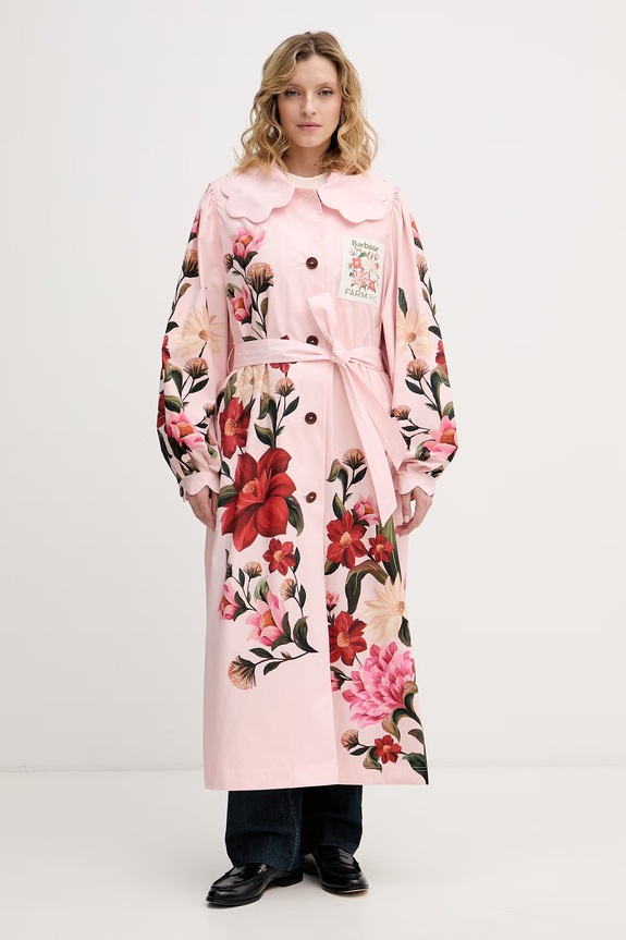 Barbour dámský kabát x Farm Rio růžová LSP0333