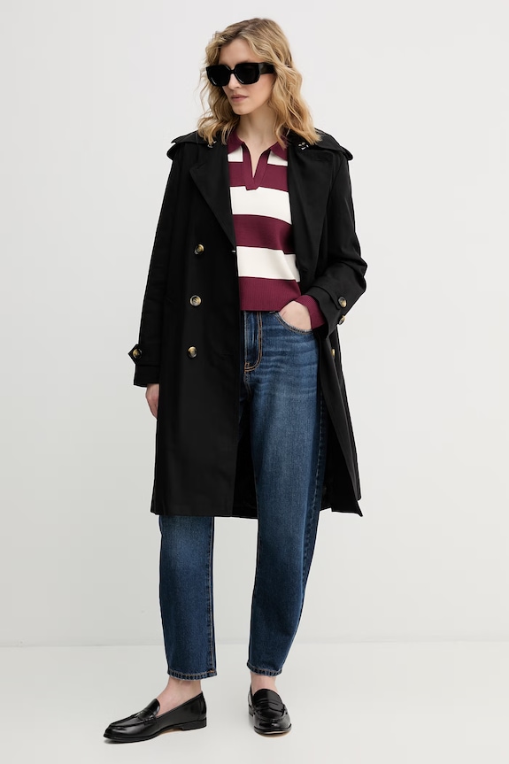 Sisley trencz damski 2RRMLN06U czarny SS26
