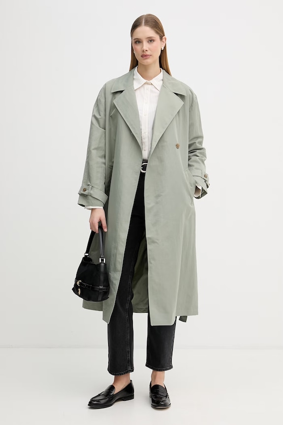Calvin Klein Jeans trenčkot dámsky LV047F509G zelená SS26