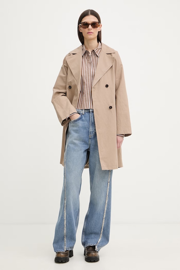 Marc O'Polo trenci pentru femei, din bumbac 5000013362 bej SS26