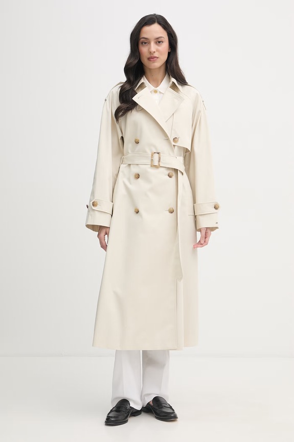 Tommy Hilfiger trencz damski bawełniany beżowy WW0WW50627