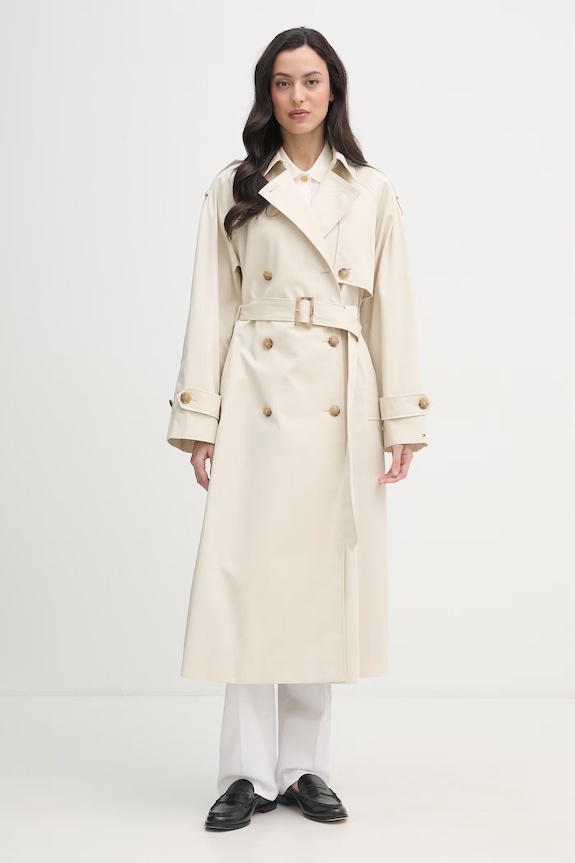 Tommy Hilfiger trencz damski bawełniany beżowy WW0WW50627