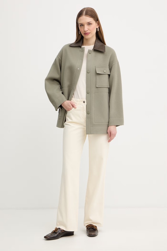 MAX&Co. kurtka wełniana MCOHACK 2616081151200 zielony SS26