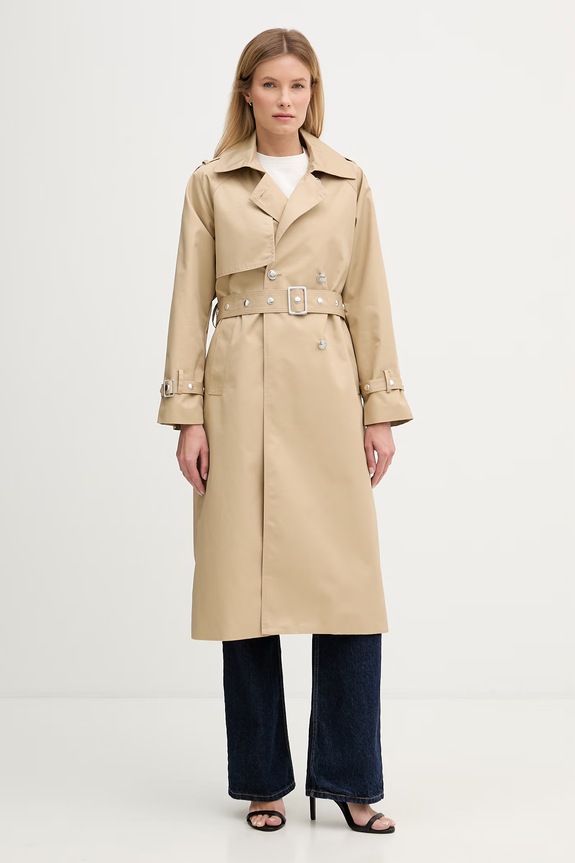Dkny płaszcz nieocieplane beżowy DJ6J6232