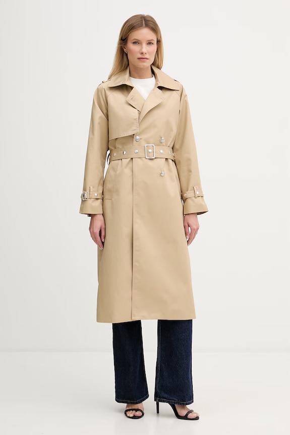 Dkny płaszcz nieocieplane beżowy DJ6J6232