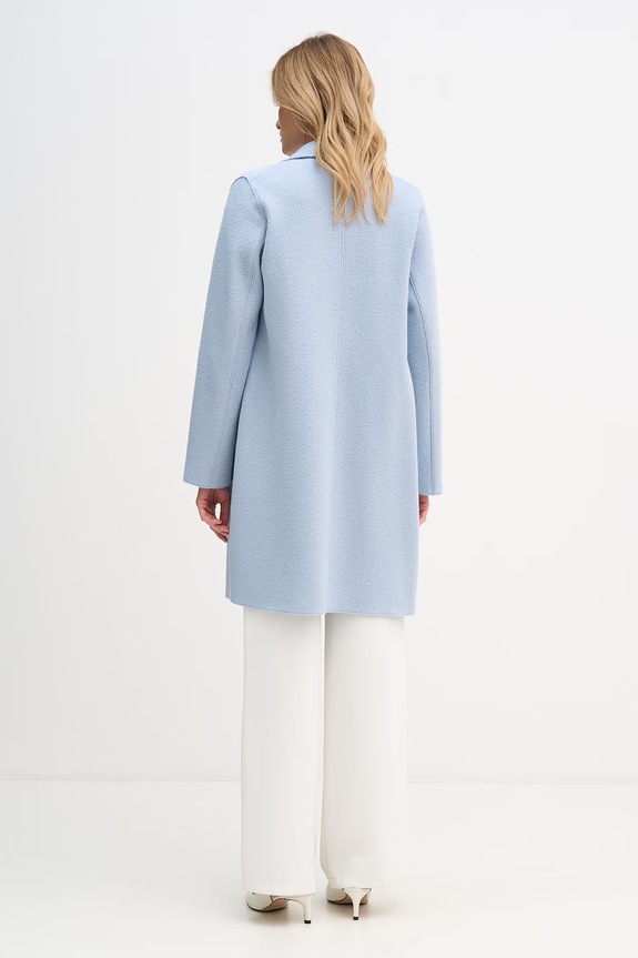 Odzież OUI płaszcz damski wełniany 79918. niebieski
