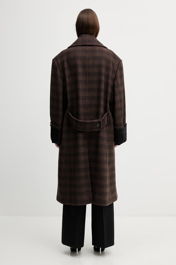 Дрехи Палто с вълна MM6 Maison Margiela S52AA0190.M35472.M63 кафяв