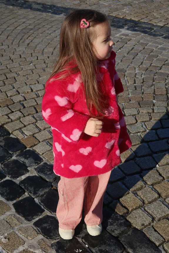 Konges Sløjd palton pentru copii FUZZIE COAT GRS cu captuseala rosu KS104302.PreSpring