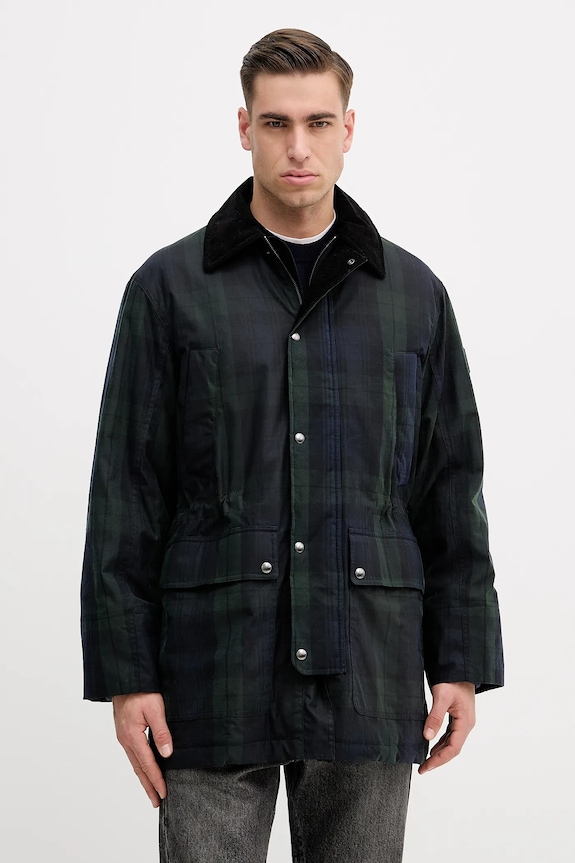 Bavlnená bunda Tommy Hilfiger parka tmavomodrá MW0MW42585