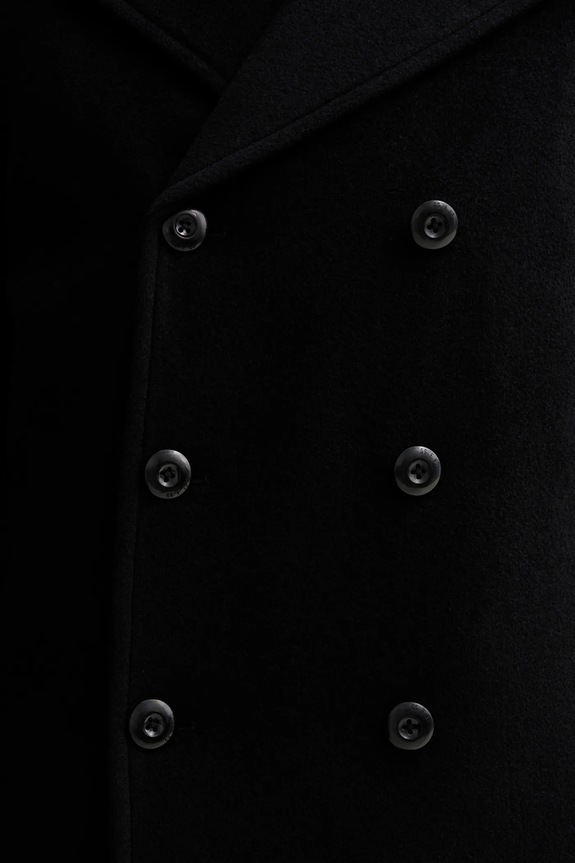 Kabát s prímesou vlny G-Star Wool Peacoat D27310.E155 čierna
