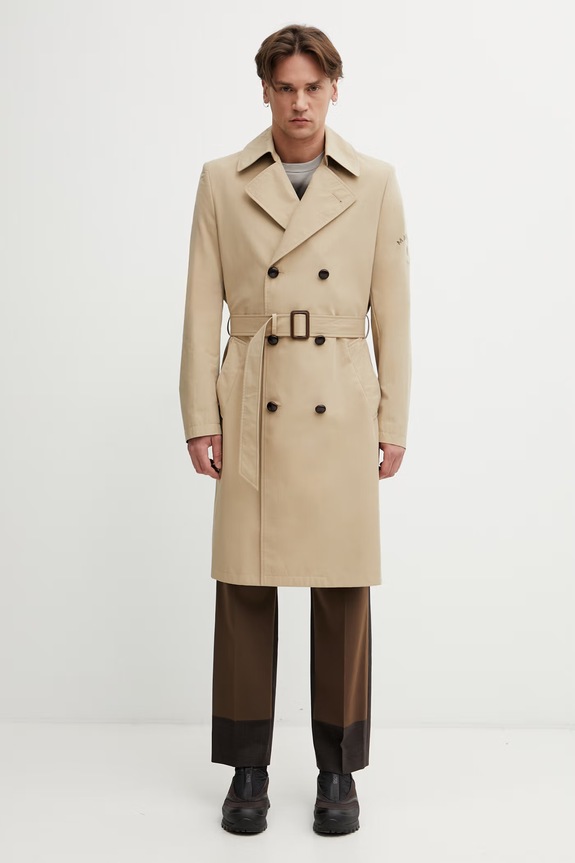 MM6 Maison Margiela trencz męski z bawełną beżowy SH2AH0018.M35858