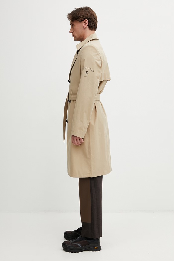 MM6 Maison Margiela trencz męski z bawełną SH2AH0018.M35858 beżowy SS26