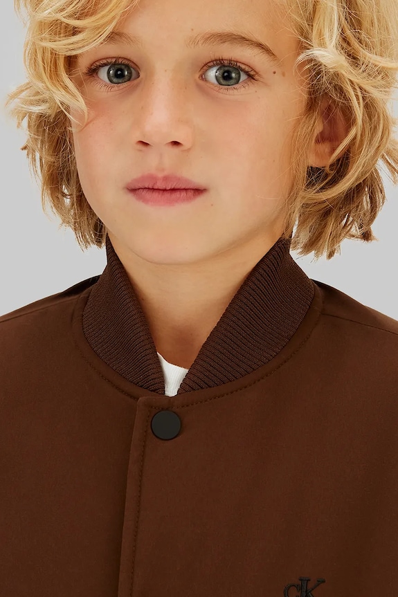 Dječja bomber jakna Calvin Klein Jeans smeđa IB0IB02629.128.176.PPY2