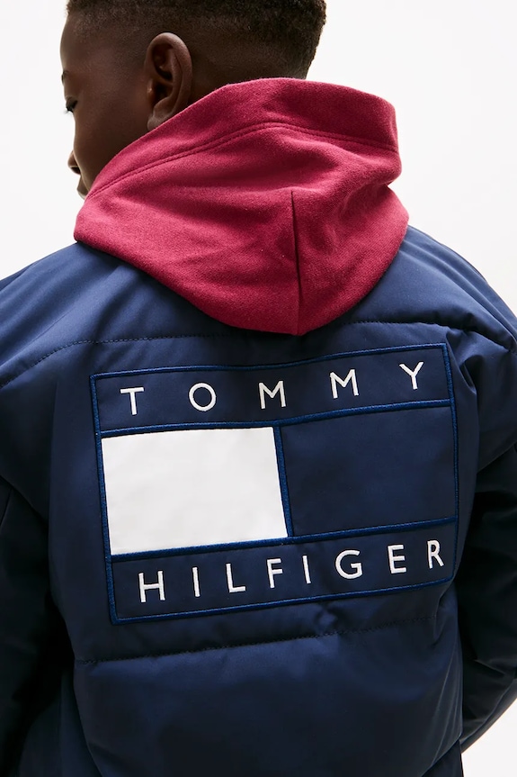 CHLAPEC Dětská bomber bunda Tommy Hilfiger KB0KB10079.128.176.PPY2 námořnická modř