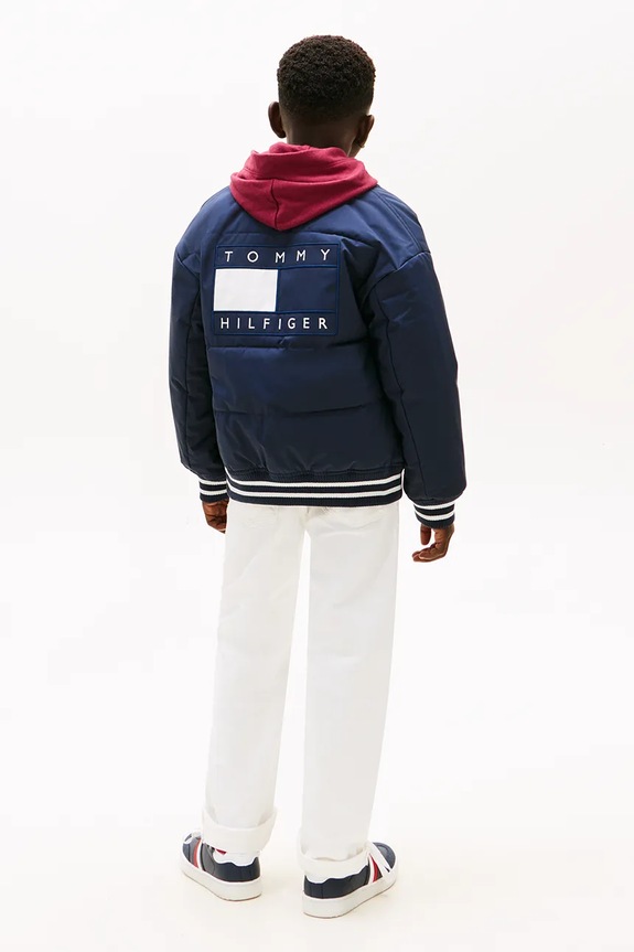 Dětská bomber bunda Tommy Hilfiger námořnická modř KB0KB10079.128.176.PPY2