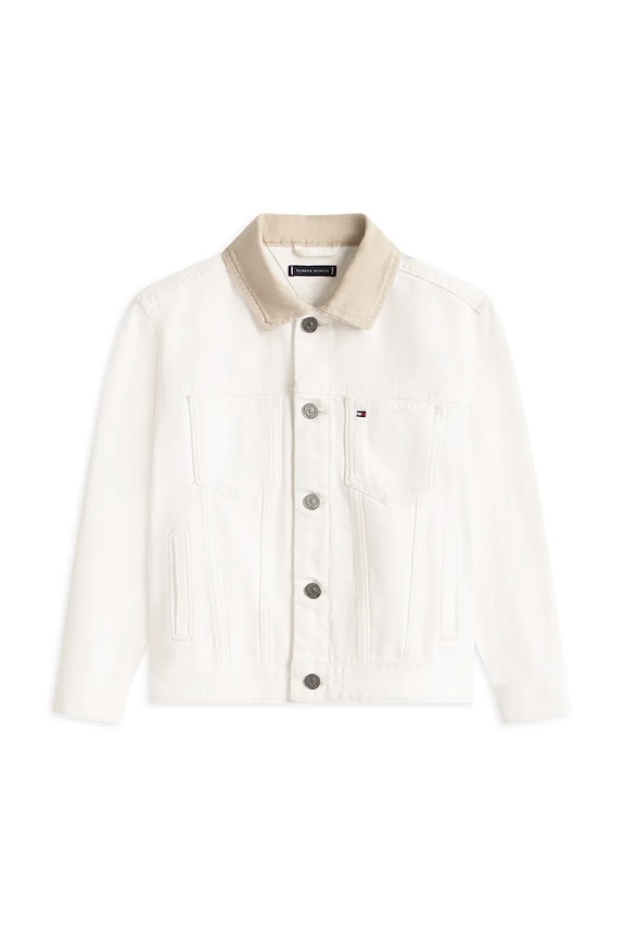 Tommy Hilfiger kurtka jeansowa dziecięca KB0KB10082.128.176.PPY2 beżowy SS26