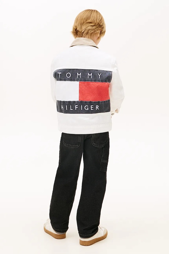 Tommy Hilfiger kurtka jeansowa dziecięca KB0KB10082.128.176.PPY2 beżowy
