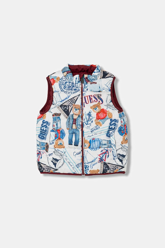 Guess bezrękawnik dwustronny dziecięcy bez kaptura multicolor N6RL01.WCFM2.PPY2