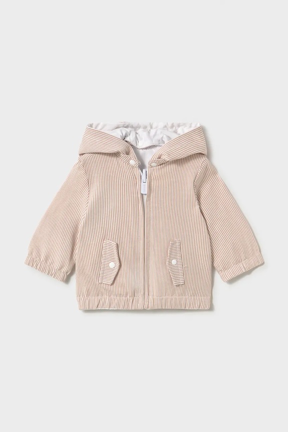 Двусторонняя детская куртка Mayoral Newborn с капюшоном белый 1484.1K.Newborn.PPY2