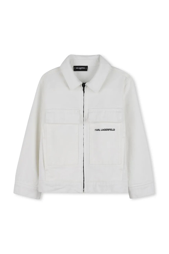 Детская хлопковая куртка Karl Lagerfeld остальные бежевый Z31072.162.174