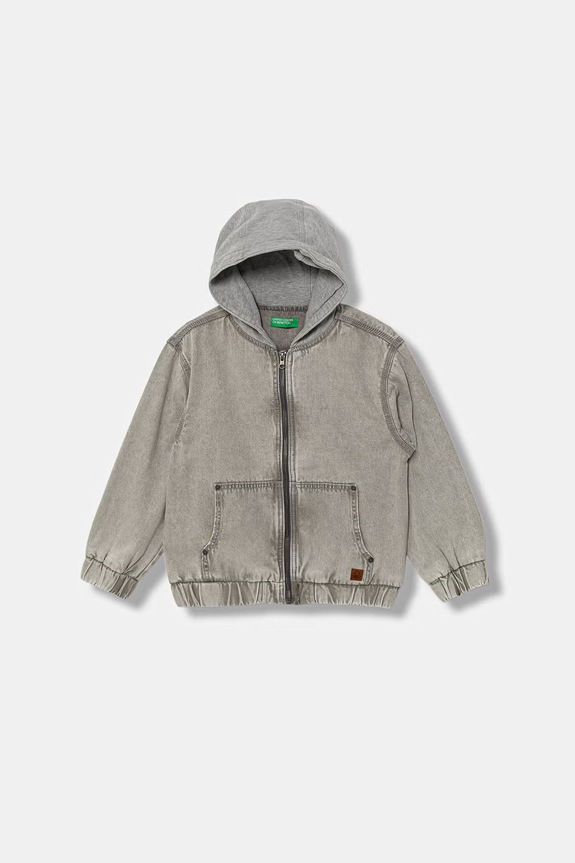 United Colors of Benetton kurtka dziecięca jeansowa szary 2KEHCN07B.G.Stagionale