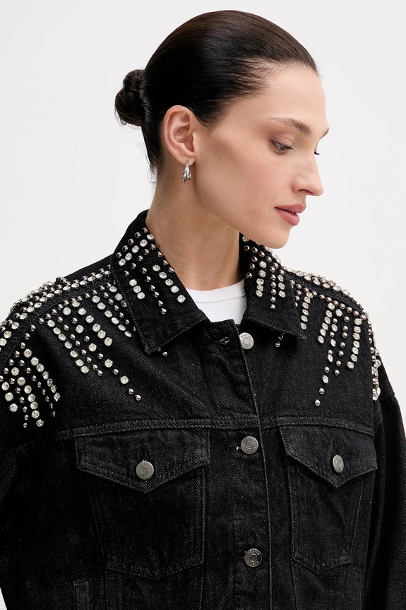 Gestuz giacca di jeans nero 10910794