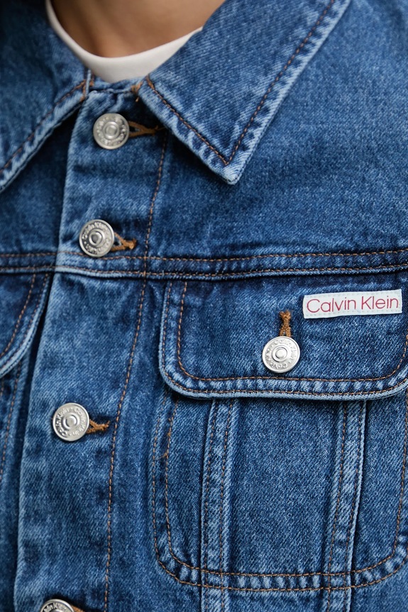 Rifľová bunda Calvin Klein Jeans LV047E629G modrá