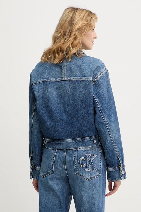 Oblečenie Rifľová bunda Calvin Klein Jeans LV047E906G modrá