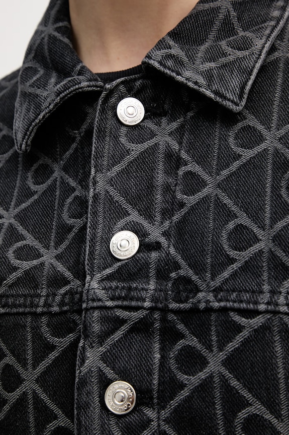 Rifľová bunda Calvin Klein Jeans LV047E621G čierna