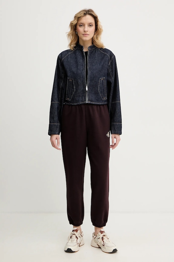 Rifľová bunda Calvin Klein Jeans LV047E731G čierna SS26