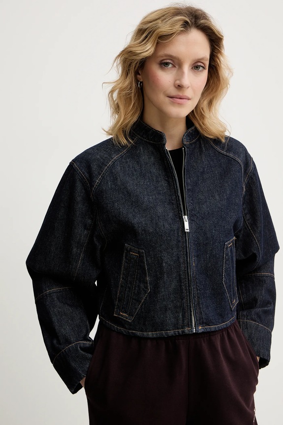Rifľová bunda Calvin Klein Jeans čierna LV047E731G