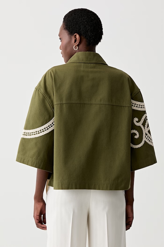 Îmbrăcăminte Weekend Max Mara geacă tip cămașă pentru femei, din bumbac COMO 2615041012600 verde