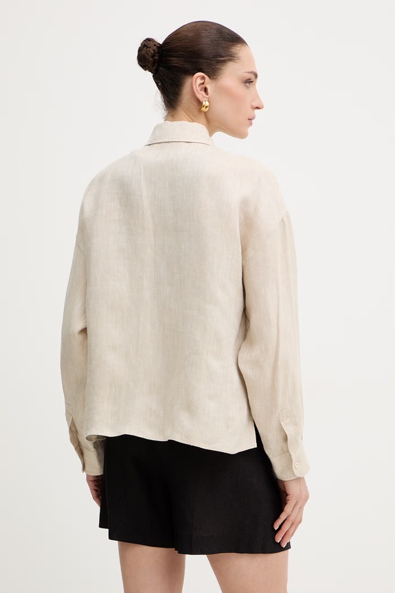 Odzież Weekend Max Mara koszula lniana CAPO 2615041022600 beżowy
