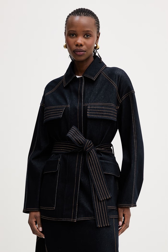 Τζιν μπουφάν MM by Max Mara WEST χωρίς κουκούλα σκούρο μπλε 2616911017600
