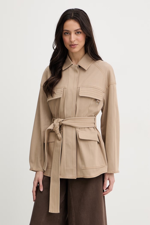 Rifľová bunda MM by Max Mara WEST bez kapucne béžová 2616911017600