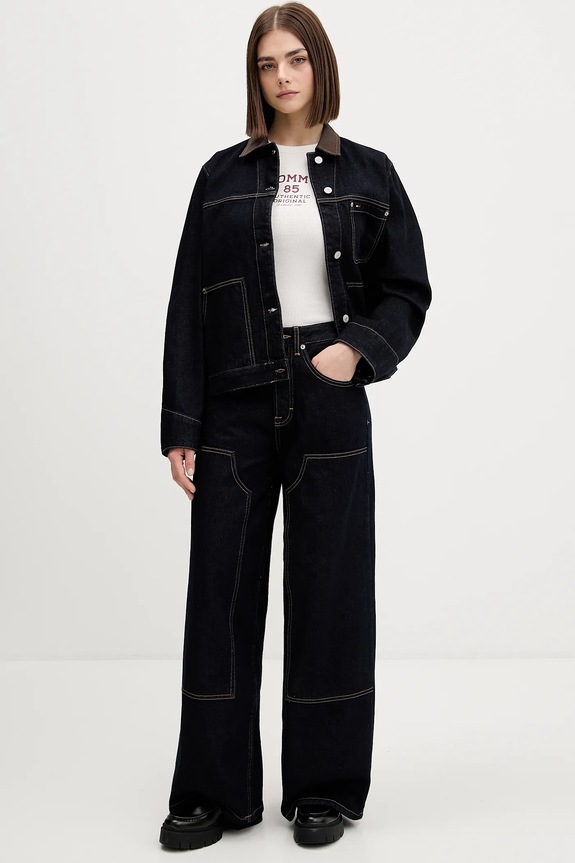 Rifľová bunda Tommy Jeans DW0DW21981 tmavomodrá SS26
