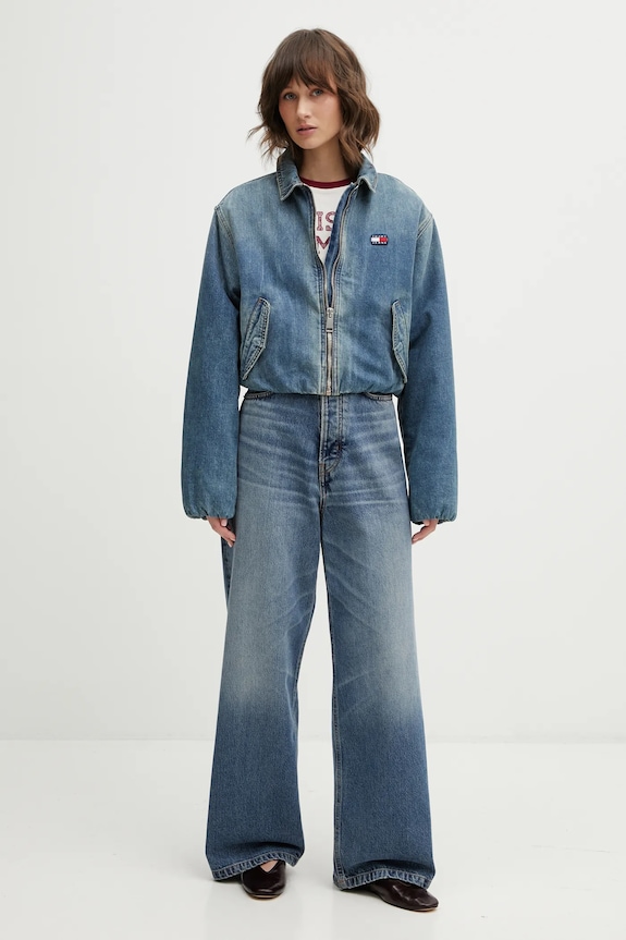 Bavlnená rifľová bunda Tommy Jeans DW0DW21982 modrá SS26