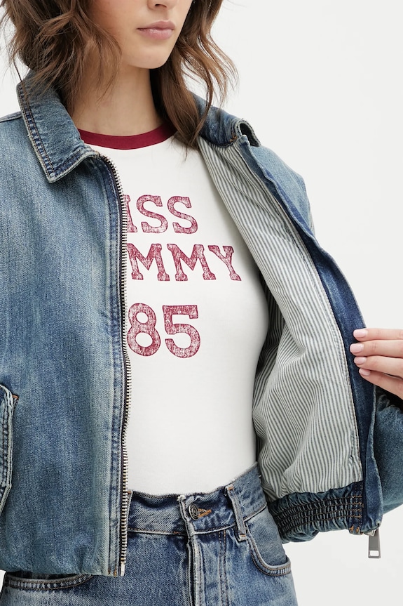 Bavlnená rifľová bunda Tommy Jeans DW0DW21982