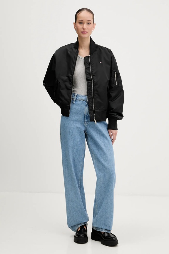 Μπουφάν bomber Tommy Jeans DW0DW22046 μαύρο SS26