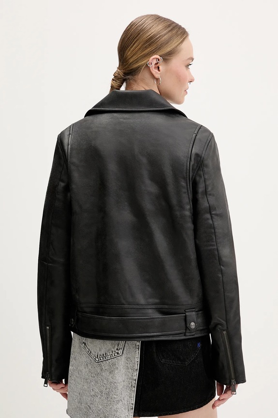 Ρούχα Δερμάτινο μπουφάν Tommy Jeans DW0DW22054 μαύρο
