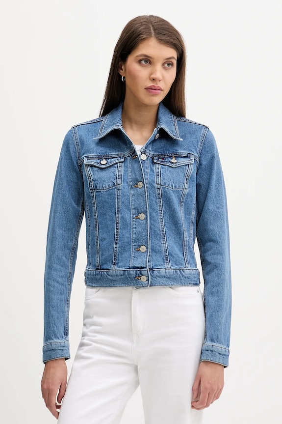 Tommy Jeans kurtka jeansowa bez kaptura niebieski DW0DW22489