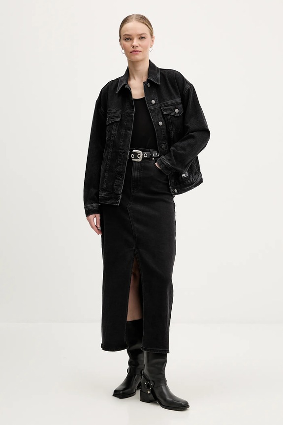 Τζιν μπουφάν Tommy Jeans DW0DW22602 μαύρο SS26