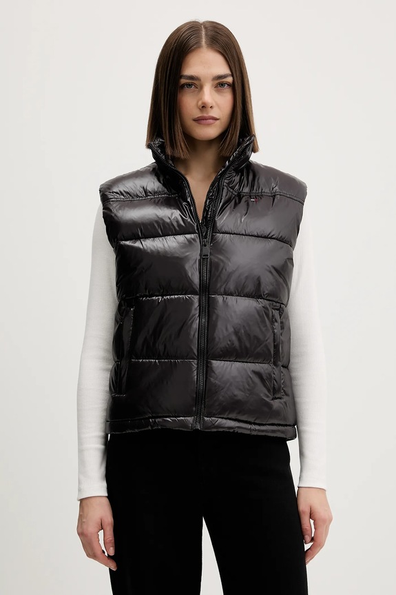 Tommy Jeans vestă cu captuseala negru DW0DW22037