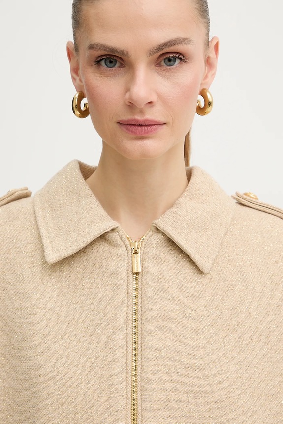 Μπουφάν με προσθήκη μάλλινου υφάσματος Marciano by Guess ROSY μπεζ 6RGL08.7395A