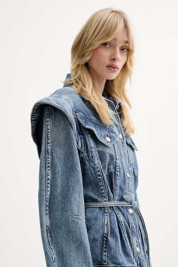BOSS Orange kurtka jeansowa C CHINCHED JACKET niebieski 50552472